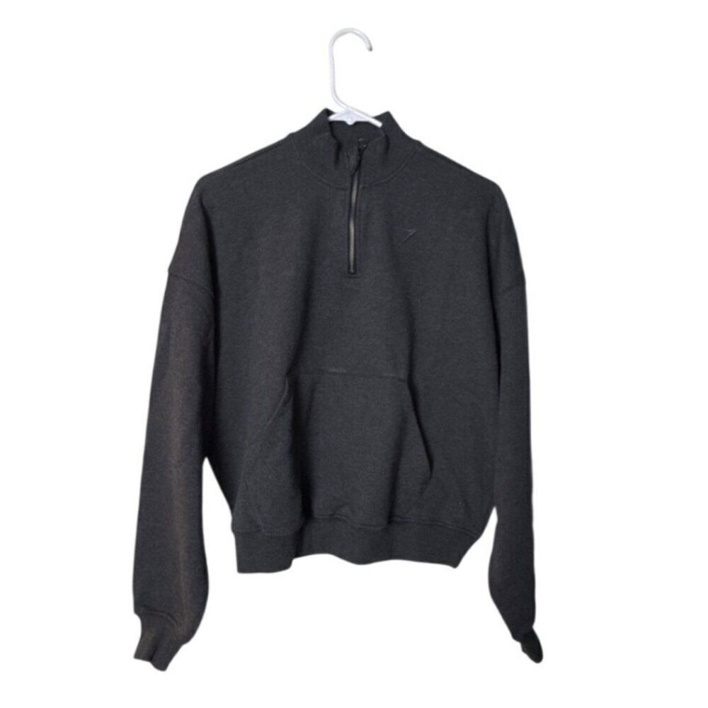 Gymshark S Gray Half-Zip Pullover Sweatshirt Small